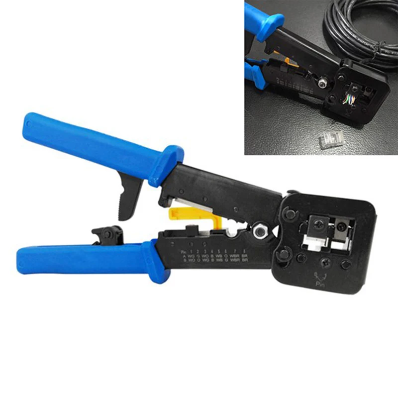Promotion! Ez Rj45 Crimp Tool for Cat 5 / 6 Pass- Through Connectors Ethernet Cable Ratchet Crimping T | Инструменты