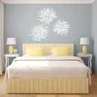 Наклейка на стену с большими цветами, набор из 3 цветов, Цветочная Виниловая наклейка с хризантемой для гостиной, девушек, декор для спальни 2185