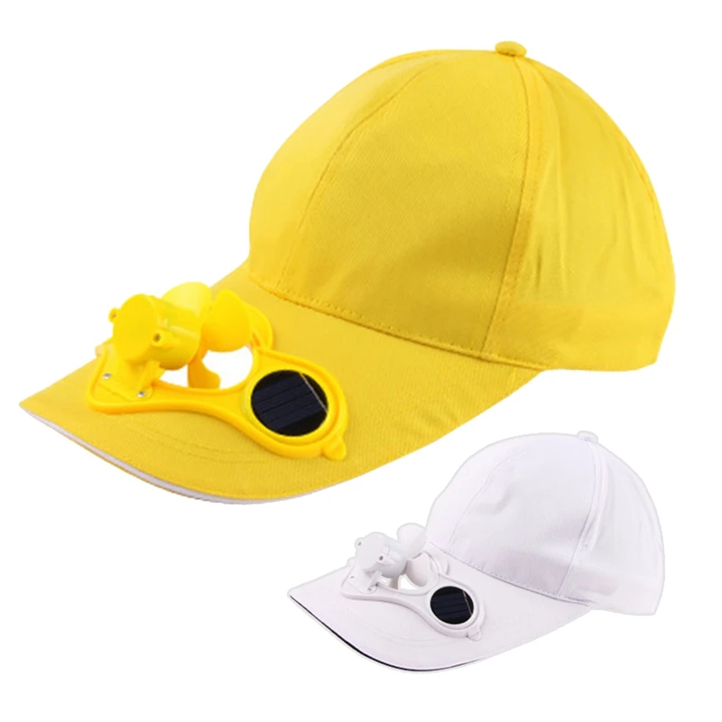 Белая Солнечная энергия ed вентилятор летняя спортивная уличная шляпа Кепка с