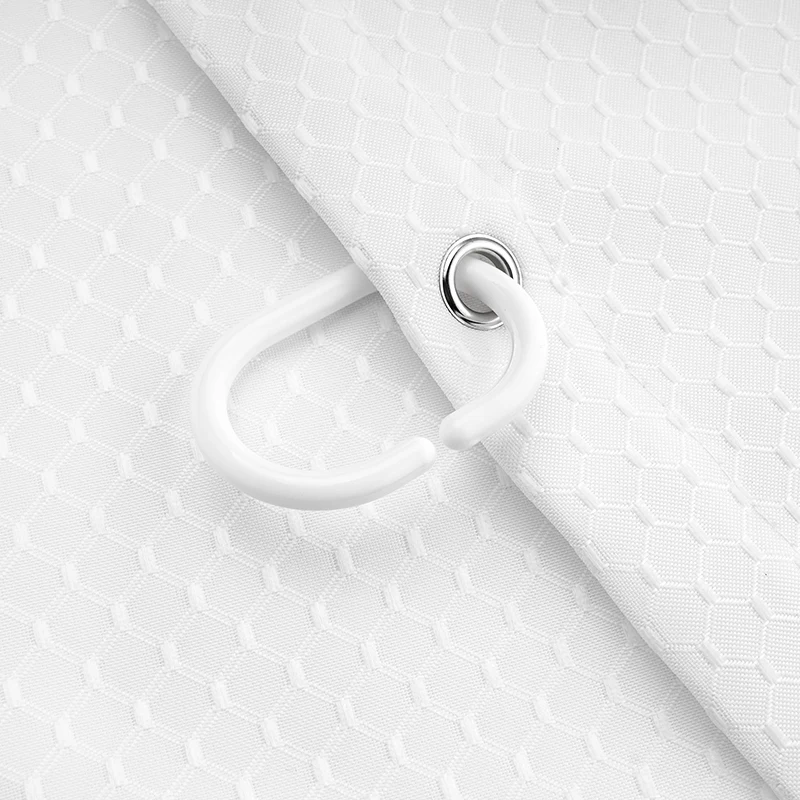 Белая сетчатая занавеска для душа из полиэстера с сеткой водонепроницаемая