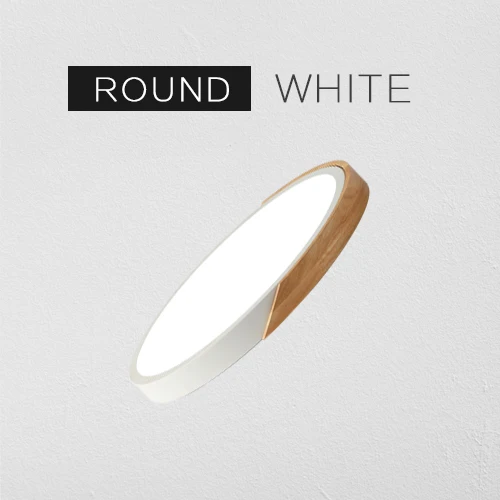 White Round Современный светодиодный потолочный светильник, ультра тонкий поверхностный монтируемый светильник, приспособление для спальни, холла, деревянная кухонная лампа для домашнего декора, пульт дистанционного управления - Цвет корпуса: White Round