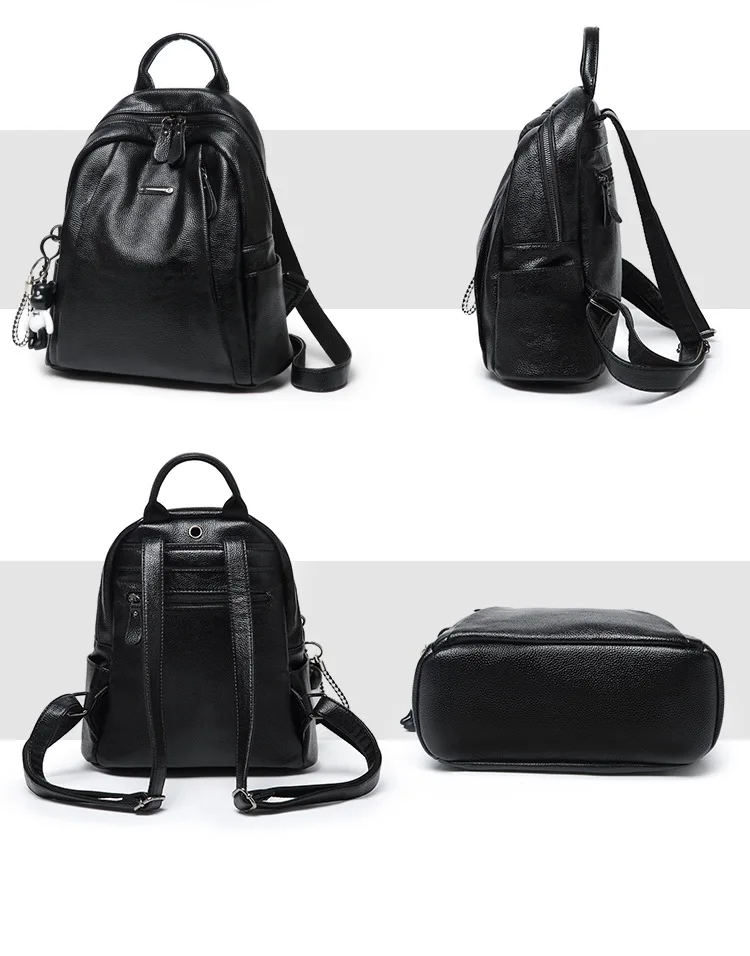 Classic PU soft shcool backpack bags female outdoor large capacity rucksack | Unisex Backpacks