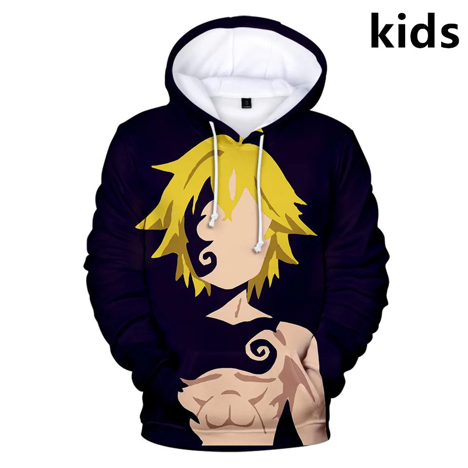 

3 To 13 Years Kids Hoodies Seven Deadly Sins Meliodas 3D boy/girls Hoodie Sweatshirt Long Sleeve Coat Children pullover spring