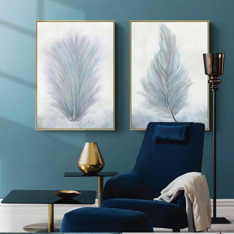 

Abstract Feather Scandinavian Poster Simplicity Print Wall Art Picture Canvas Painting Nordic Style Modern Home Decoration