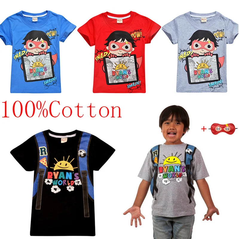 Футболка для мальчиков и девочек Ryan Toys Review модная футболка из 100% хлопка маленьких