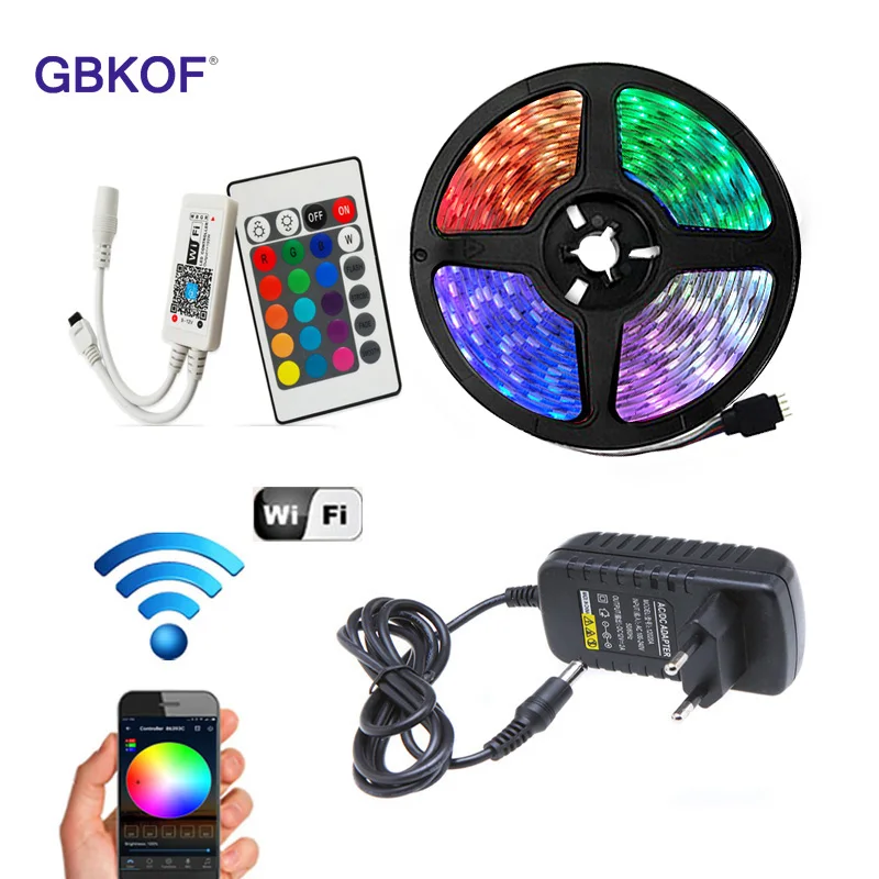 Водонепроницаемая светодиодная лента 5 м 10 RGB Wi Fi 2835 5050 гибкая неоновая