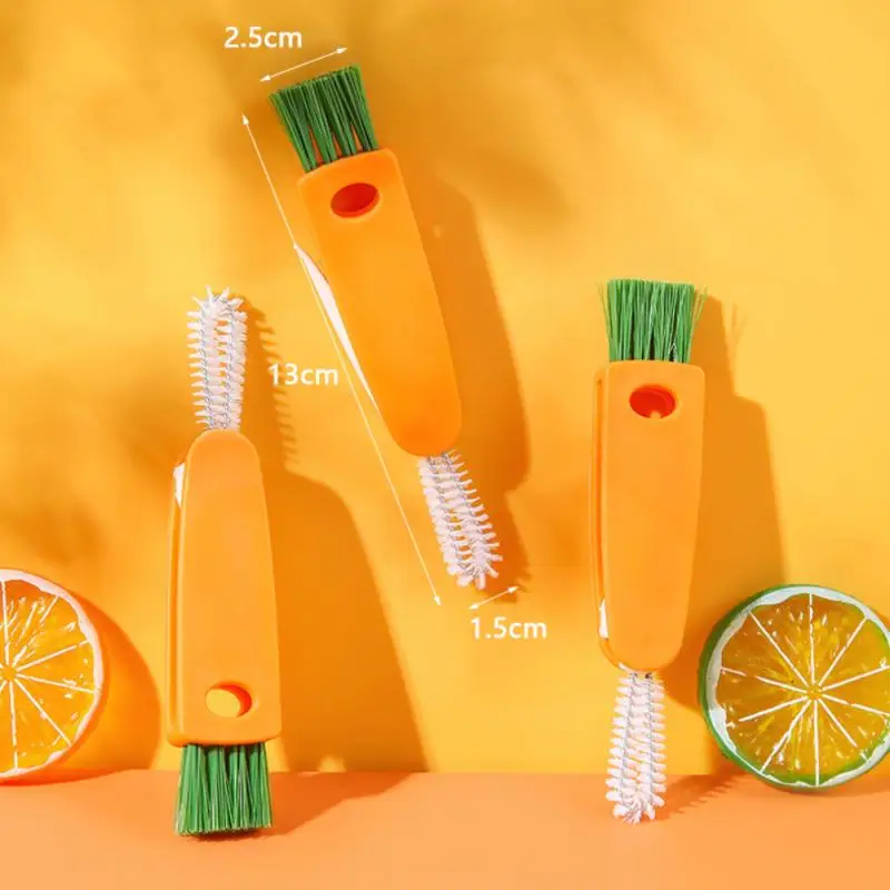 

3 In 1 Bottle Cap Brush Milk Bottle Brush Cup Cover Cleaning Brush Portable Multifunctional Lunch Box Groove Cleaning Brush