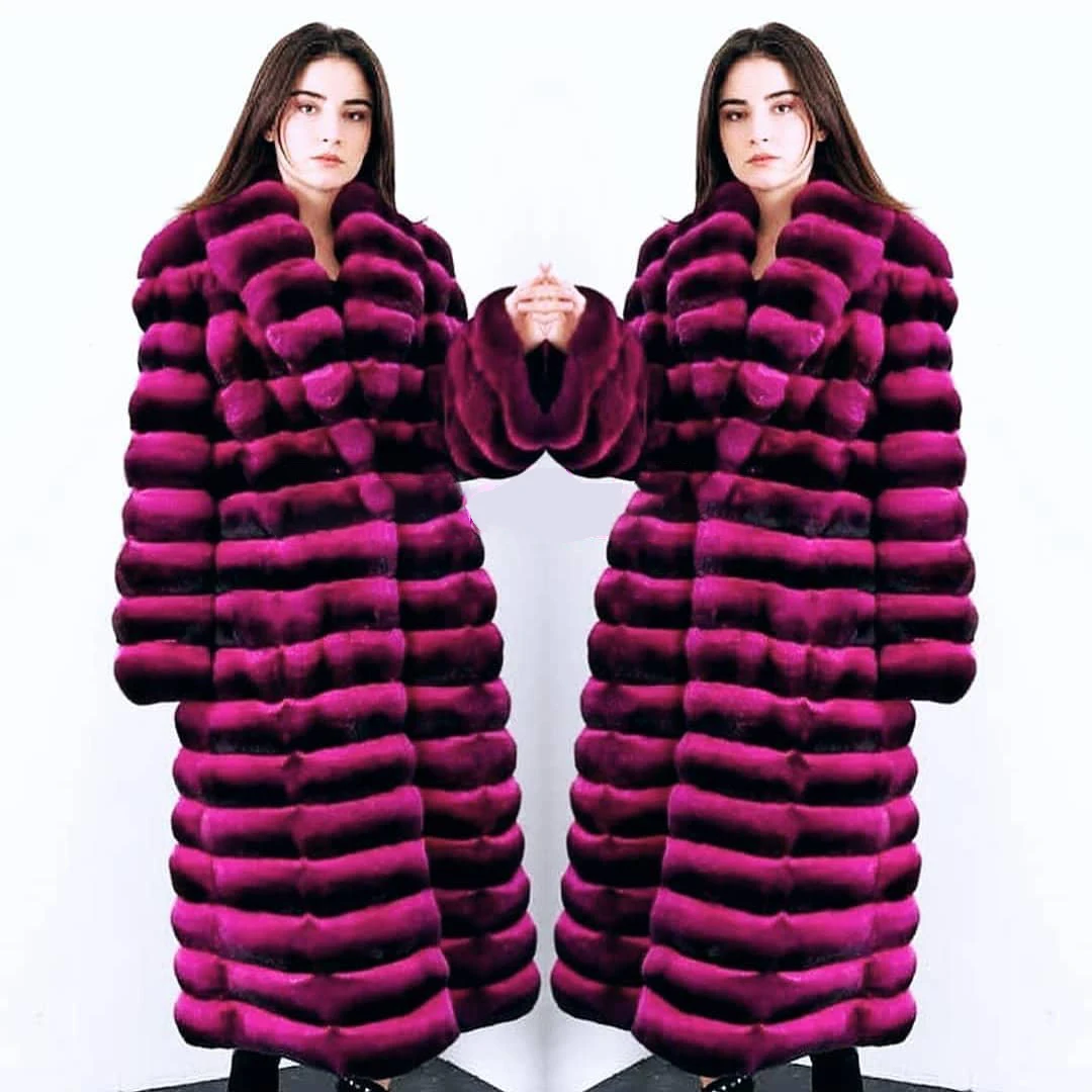 Winter New Natural Rex Rabbit Fur Coats for Women High Quality Full Pelt Genuine Rex Rabbit Fur Coat Turn-down Collar Overcoats