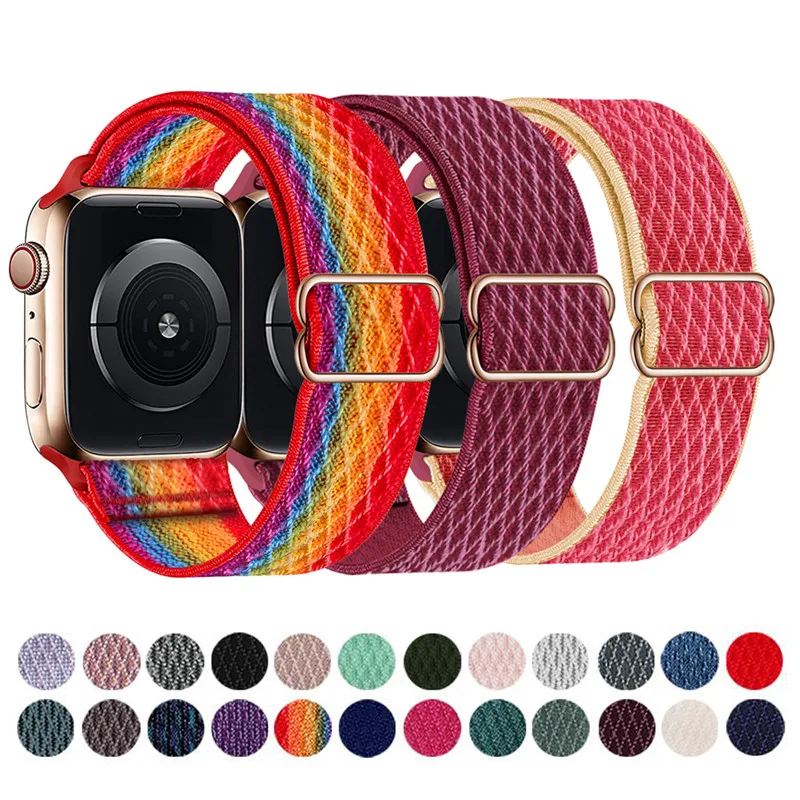 

Nylon Loop Strap For Apple Watch band 45mm 41mm 42mm 44mm 38mm 40mm Sport Bracelet iWatch Series 7 6 se 5 4 Correa Belt