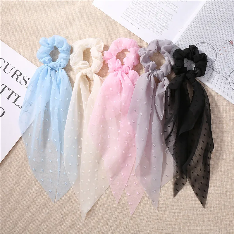 

Chiffon Ribbon Hair Scrunchies for Women Hair Ties Summer Elastic Hair Bands Ponytail Holder Scrunchie Girls Hair Accessories