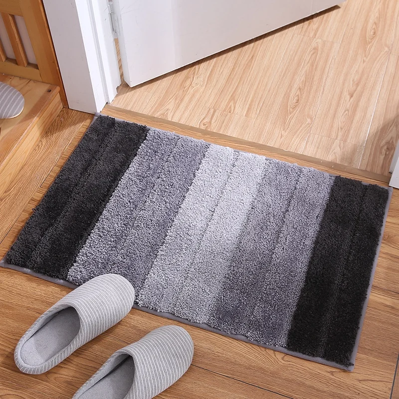 

Simple bedroom bathroom floor mats non-slip absorbent and wear-resistant carpet ins stripe gradient easy to wash and dry carpet