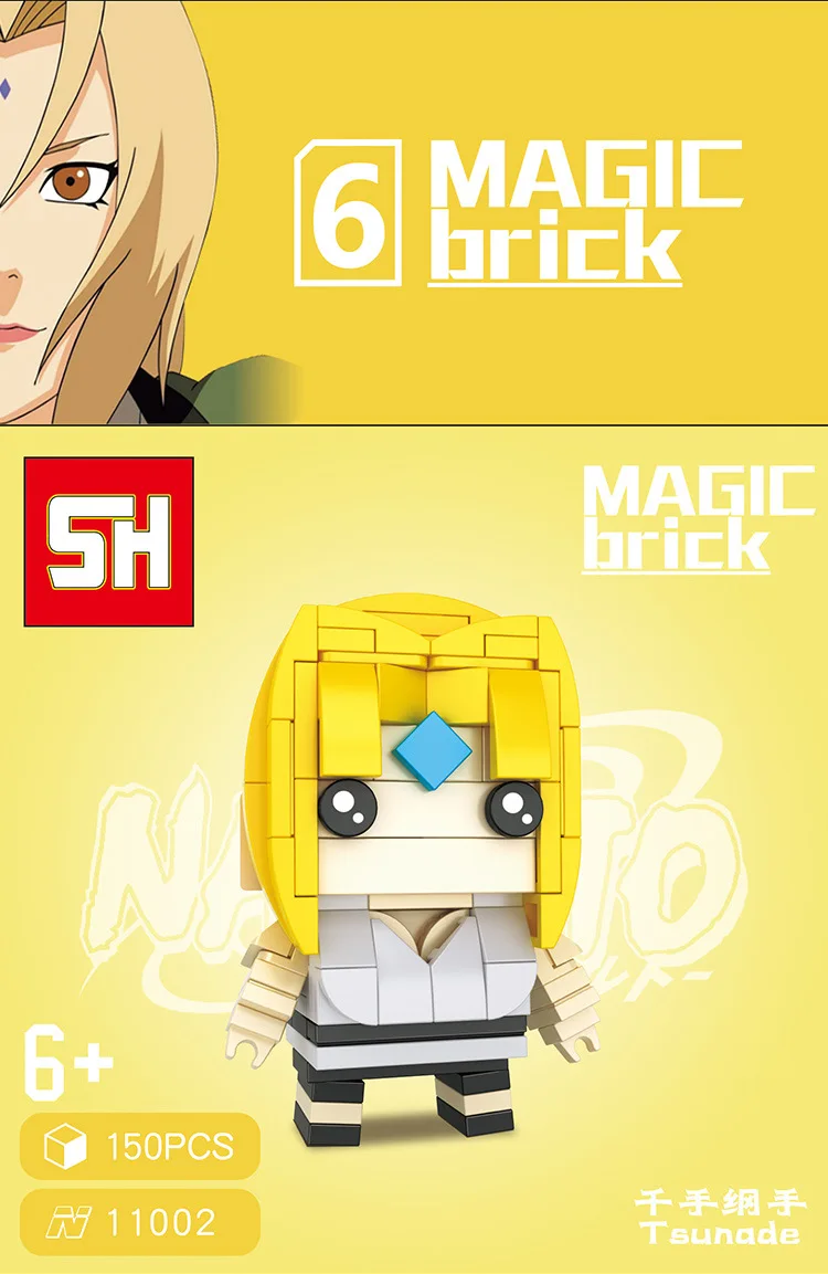 

8 A NARUTO Uzumaki Naruto ONE PIECE Assemble Building Blocks kids Model Building Block Color box Toys Gifts