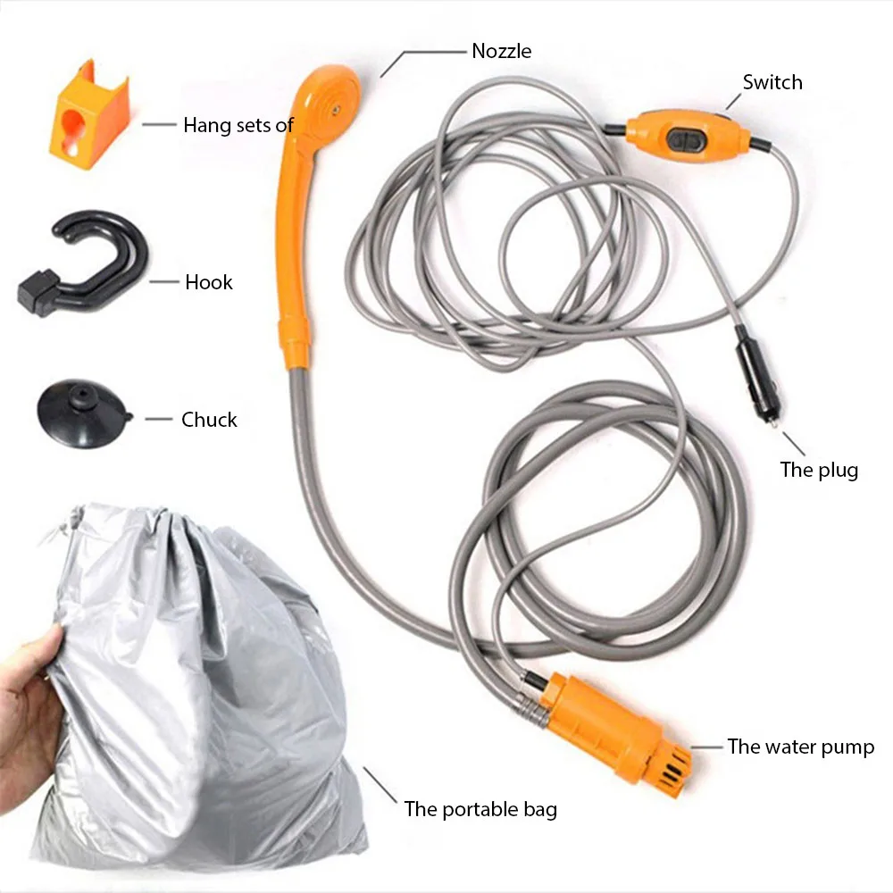 Походный душ 12 В Электрический уличный набор для душа портативная путешествий