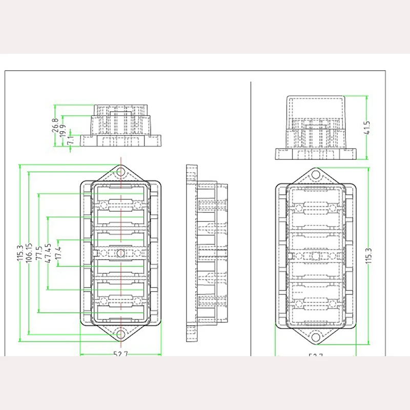 12V 24V 32V 48V Пластик крышка Держатель плавкого предохранителя M5 серьги-гвоздики с