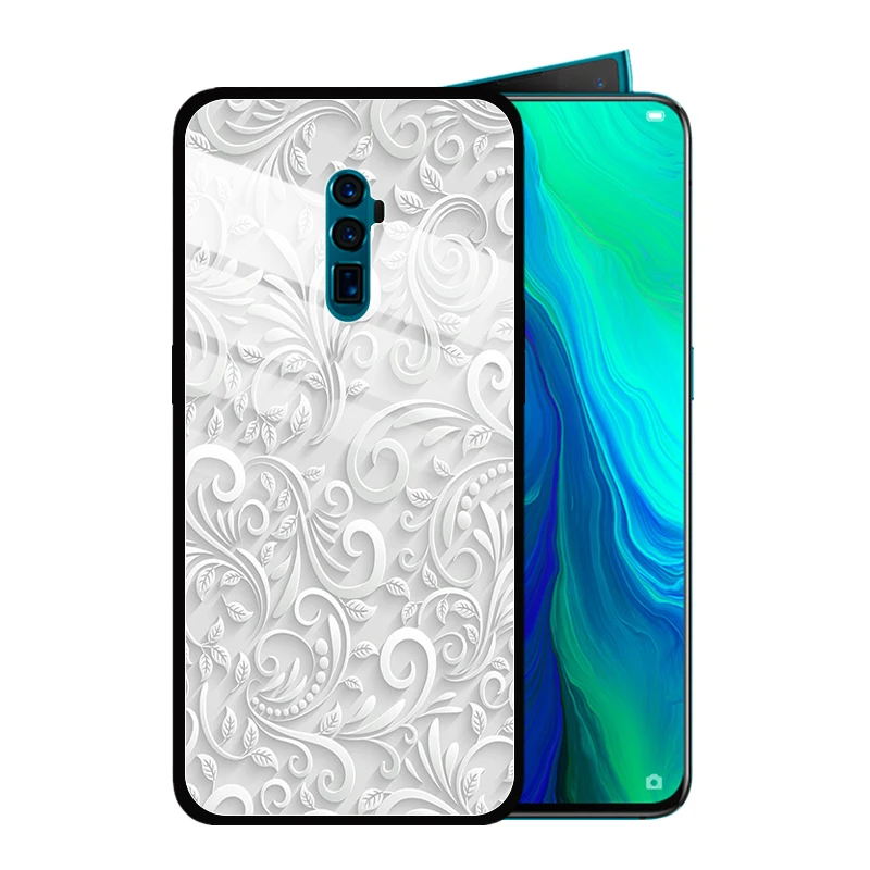 Чехол с геометрическим рисунком русалки из закаленного стекла для OPPO Reno2 Z F Reno 10x