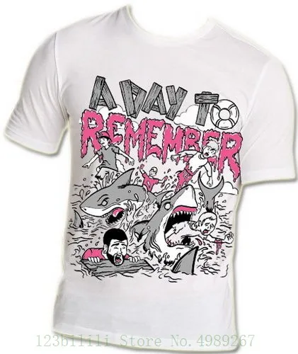 Nwt Adtr Shark Music Band для мужчин и женщин белая футболка s m l Xl модные мужские футболки с