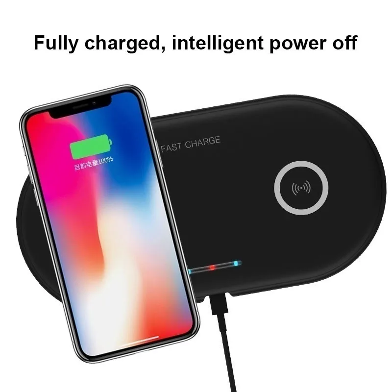 20 Вт Qi Беспроводное зарядное устройство для samsung S10 S9 huawei P30 Pro mate 30 Настольный двойной 10 Вт Быстрая зарядка для iphone 11 XS MAX X 2в1