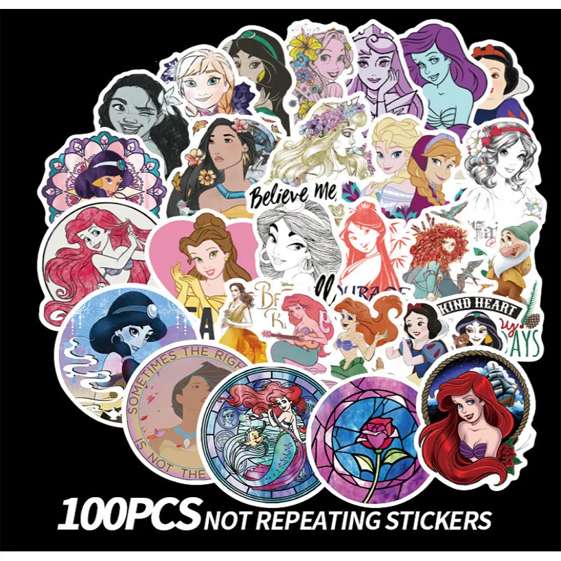 100 шт. наклейки принцессы для девочек чехол путешествий ноутбуки Macbook lugag