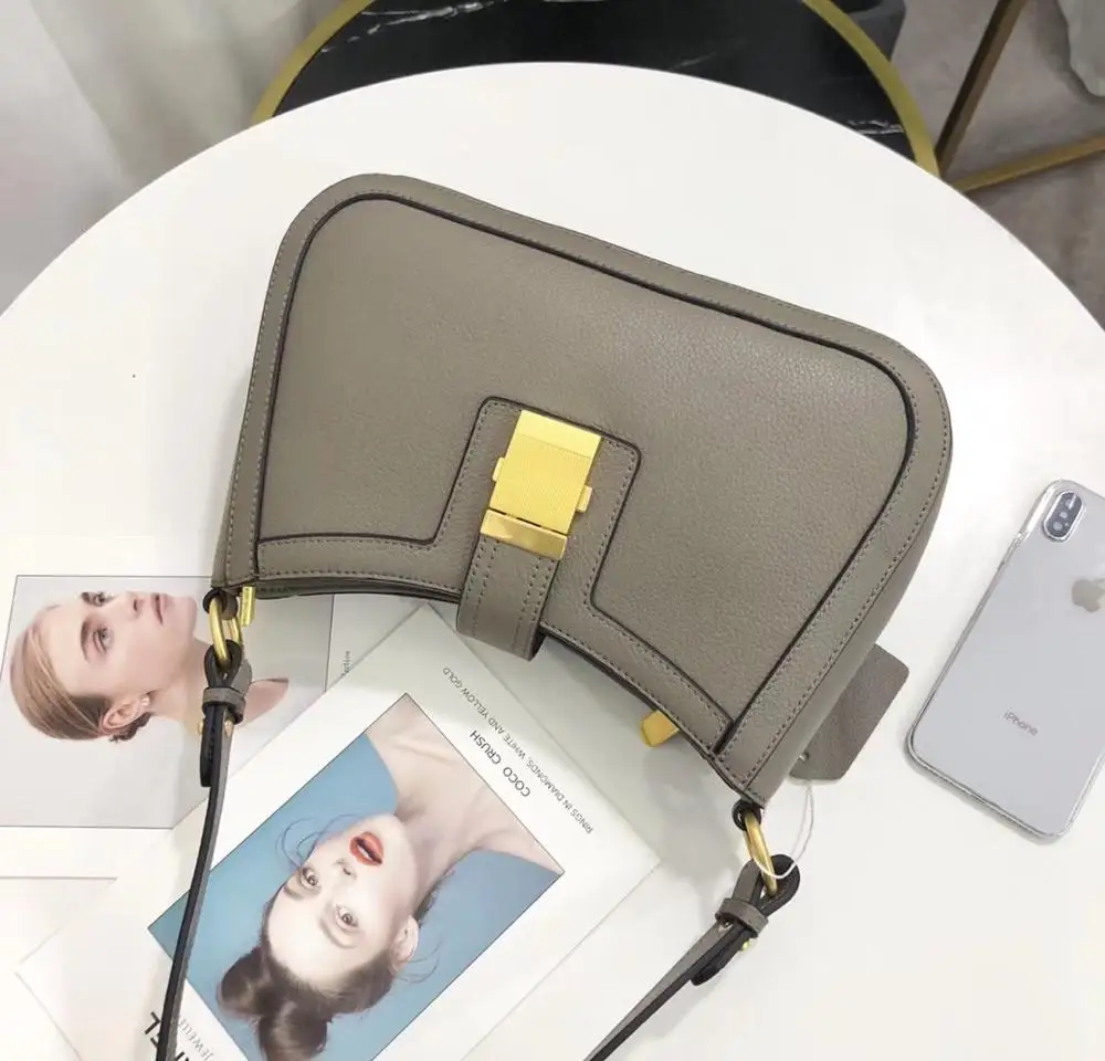 

free shipping 2020 the new style good nice genuine cow leather women one shoulder bag crossbody bag 28cm 5color