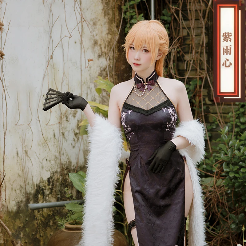Game Girls Frontline OTS-14 Cosplay Costume Ziyuxin Cheongsam Women Sexy Purple Dress Halloween Carnival Chinese Ancient | Тематическая