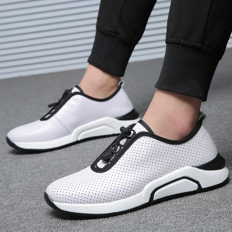 

Мужские кожаные повседневные туфли, коричневые дышащие спортивные туфли на шнуровке с круглым носком, размеры 38-44, для весны и осени, 2022