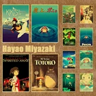 Hayao Miyazaki классический аниме плакат Унесенные призракамиПоньо крафт Бумага плакат декоративной живописи художественная Наклейка на стену для домашнего декора