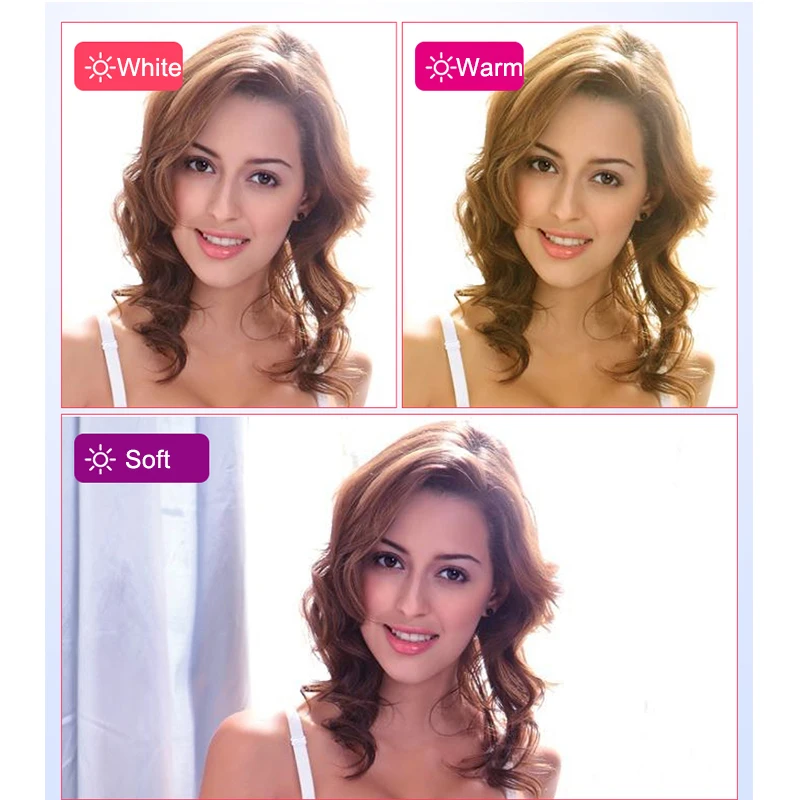 Кольцевой светильник 14 дюймов светодиодный с регулируемой яркостью для селфи