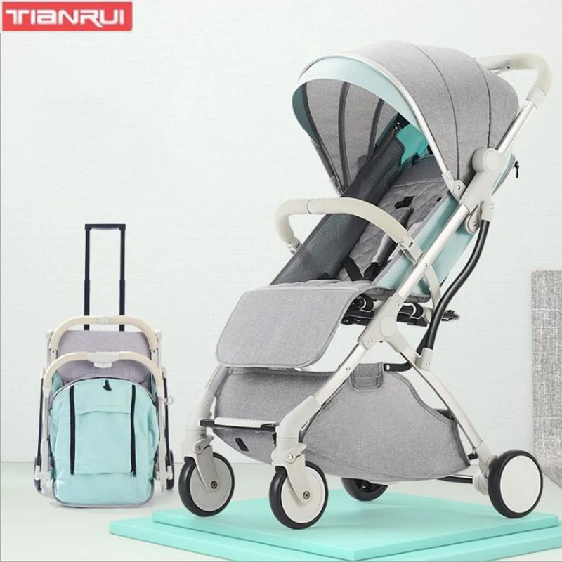 TIANRUI Baby stroller High landscape stroller Can sit and lay ultra light portable folding stroller baby seat on the plane