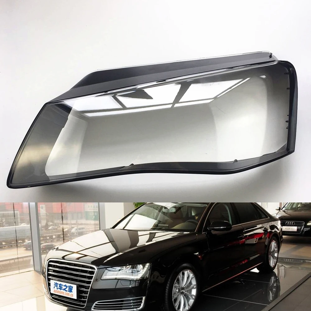 Driver Side Для Audi A8 2011 2012 2013 крышка фары автомобиля объектив Замена Прозрачный передний авто чехол - Цвет: Driver Side