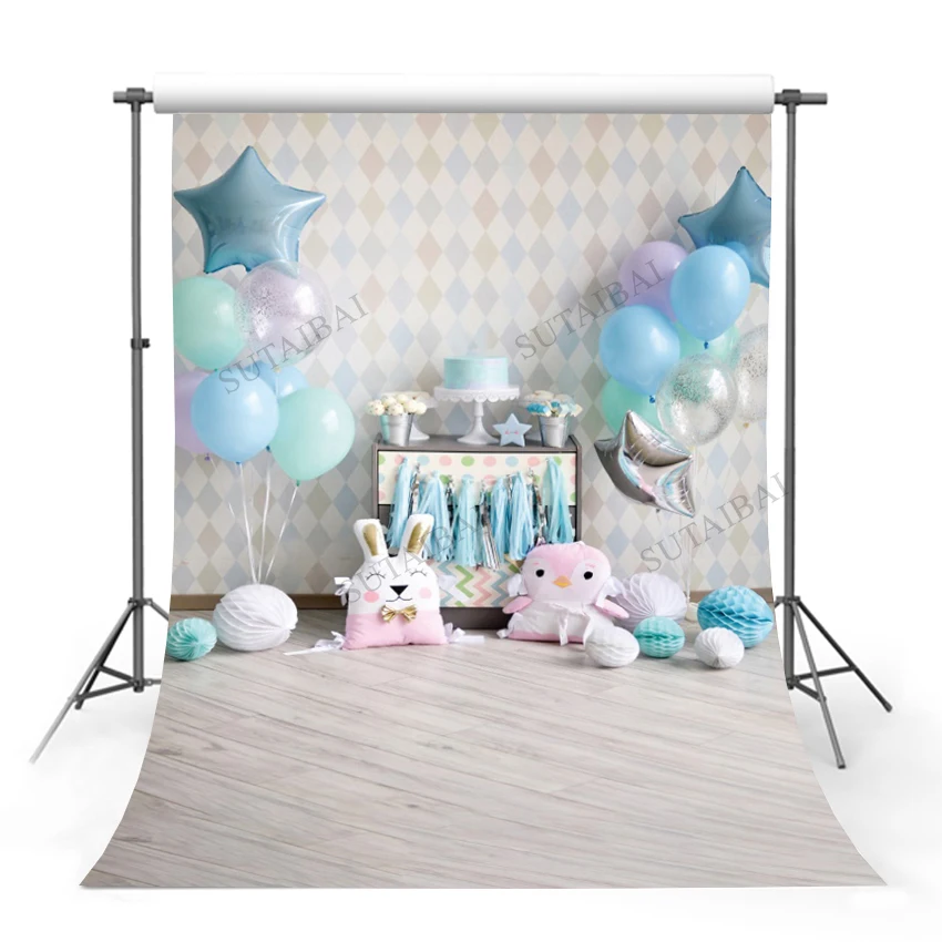 

Interior Star Balloon Baby Newborn Birthday Photography Backdrop Photographic Decoration Background for Photo Studio Photophone