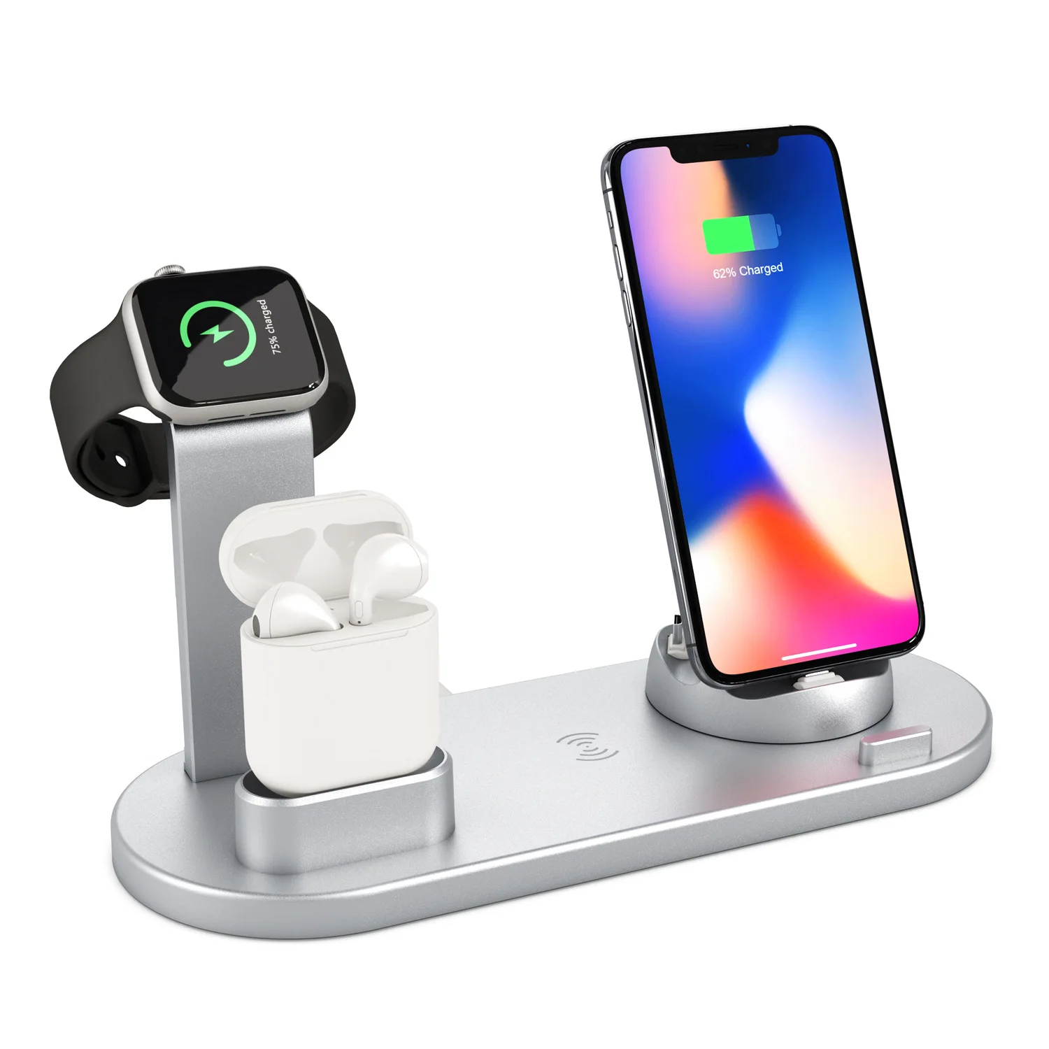 4 in1 wireless charging stand mobile phone docking station 10w suitable for iphone airpods watch samsung free global shipping