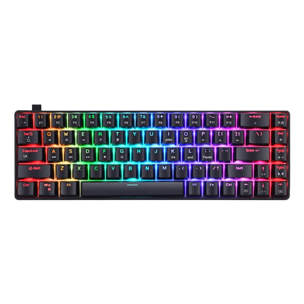 

Gaming Keyboards RGB Gaming Mechanical Keyboard Wired 68 Key Small Game Keyboard LED Backlight For Gamer Laptop PC Computer