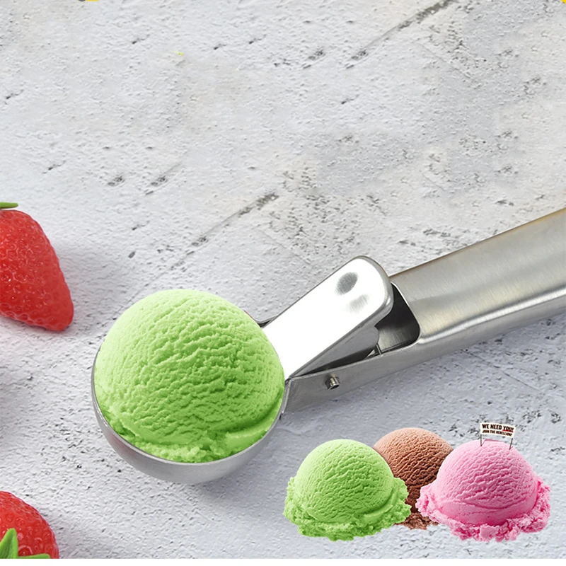 

Ice Cream Scoops Stacks Stainless Steel Digger Fruit Non-Stick Spoon Kitchen Tools For Home Cake Summer