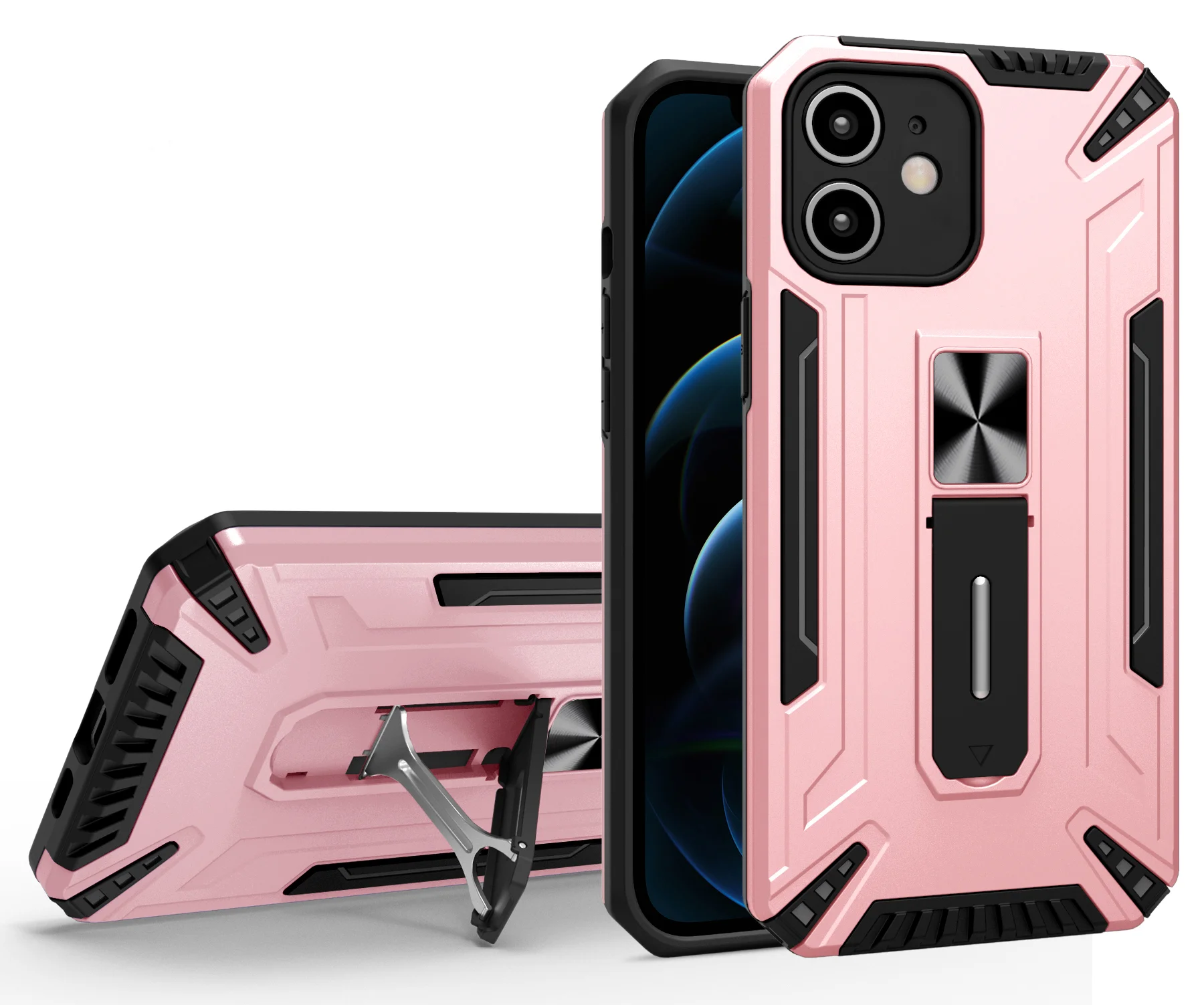 

Protection Phone Case For iPhone 6 6S Plus 7 8 SE 11 12 13 Mini Pro 2020 X XS XR Max Armor Bracket Anti-fall Shockproof Cover