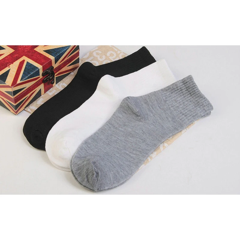 10pair Women Socks Breathable Ankle Socks Solid Color Short Comfortable High Quality Cotton Low Cut Socks Black White Gray