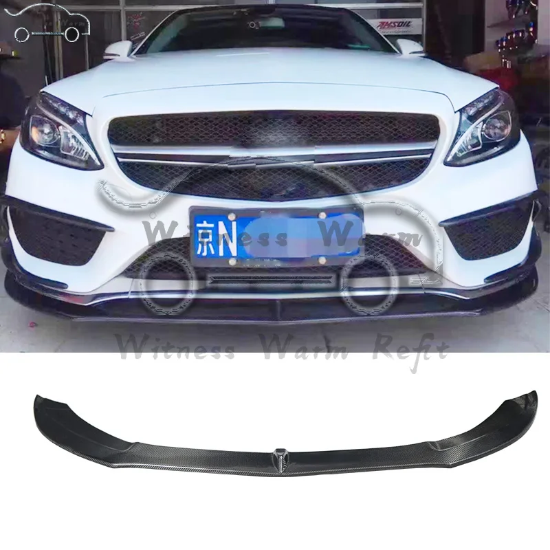W205 диффузор из углеродного волокна передний бампер сплиттер для Mercedes Benz S205
