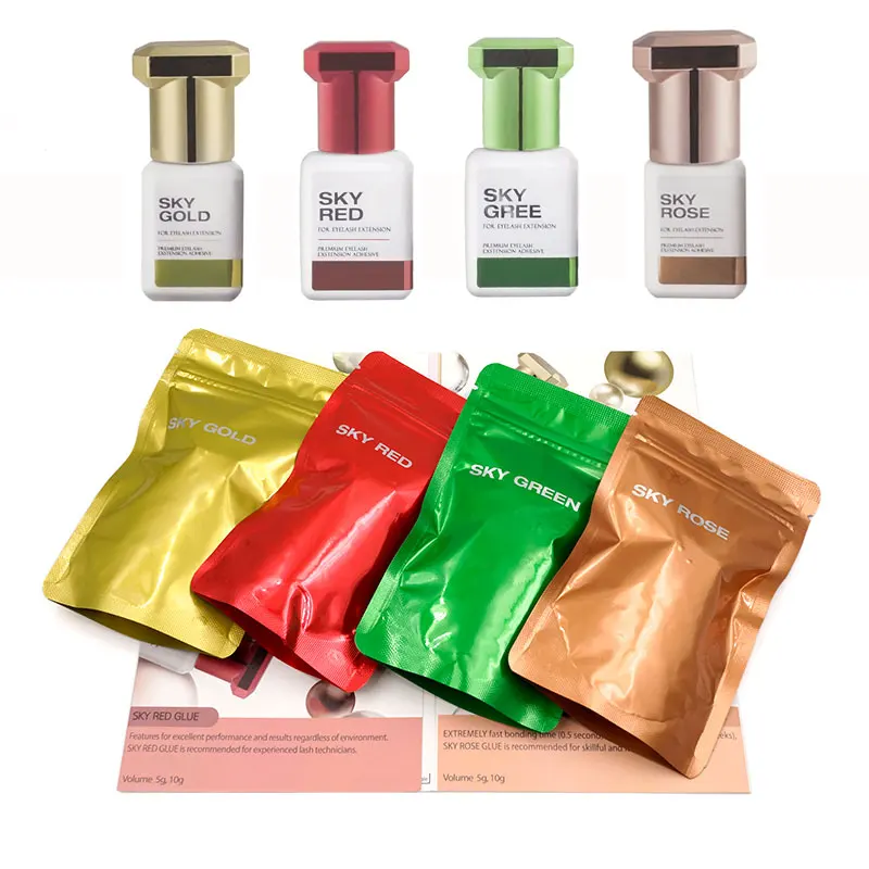 Клей небесно-красный для наращивания ресниц оригинальный быстросохнущий клей