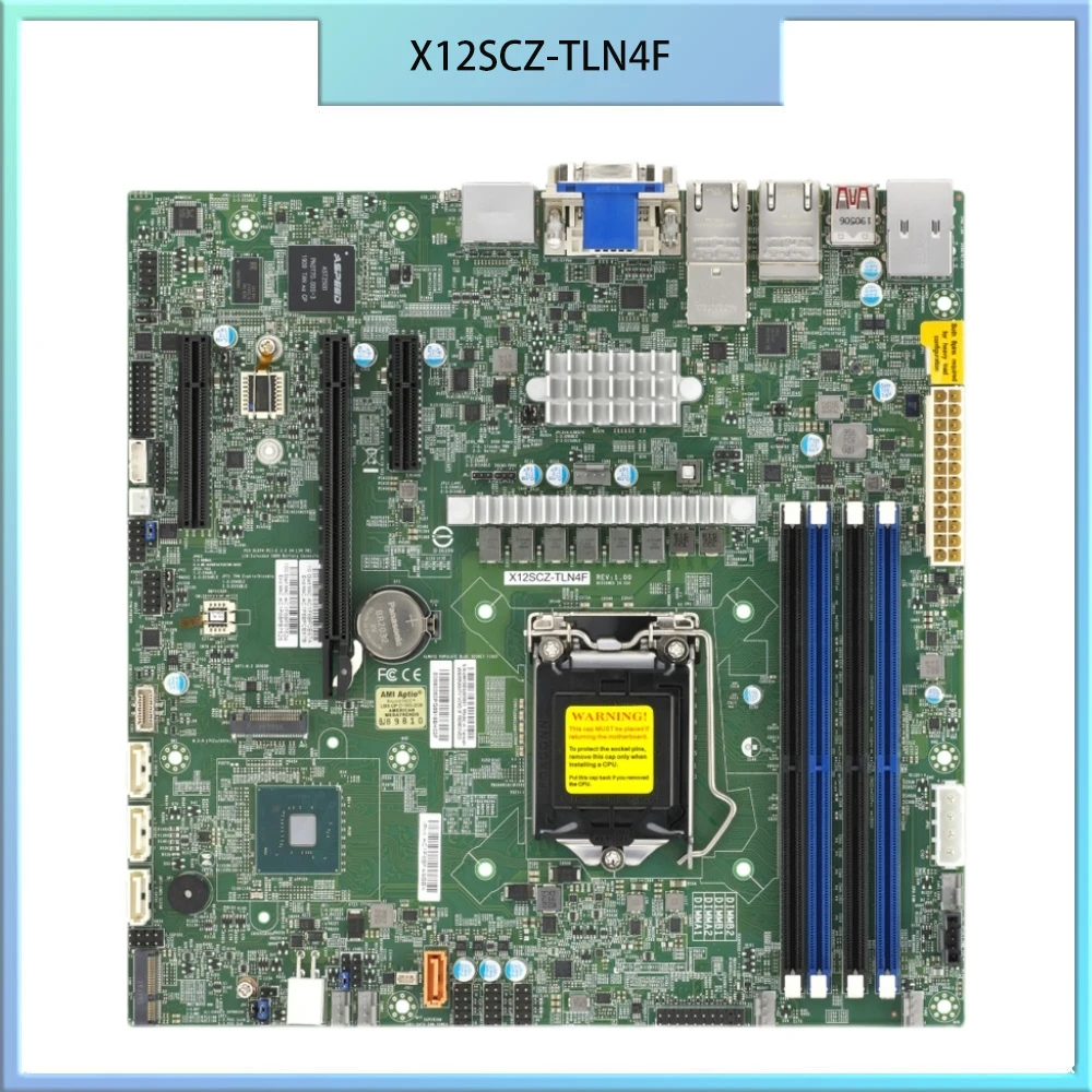 

X12SCZ-TLN4F промышленпосылка упаковка материнская плата для супермикро однорозетного сервера 10-го поколения i3 i5 i7 i9 W-1200