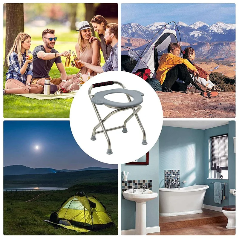 구매 접이식 변기, 뚜껑이 있는 변기 의자, 캠핑, 하이킹, 야외 생활에 적합한 캠프 변기