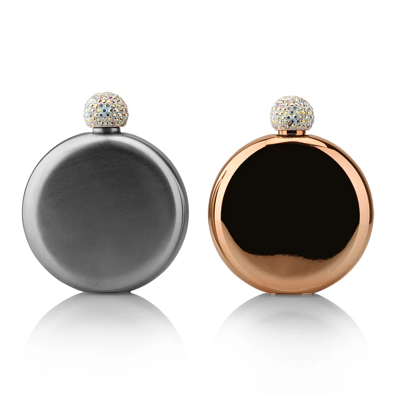 Small Gold Stainless Steel Metal Whiskey Hip Flask Round Pocket Bottle For Liquor Wedding Gifts Groomsmen New II50JH | Дом и сад