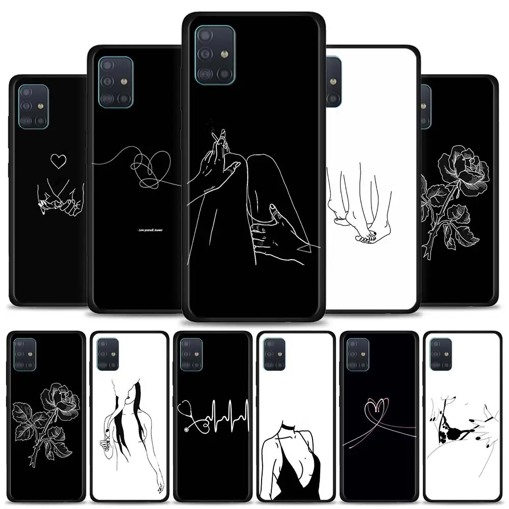

Lover Art Line Aesthetics Phone Case Samsung A10 A20 A30 A40 A50 A50s A60 A70 A70s A80 A90 5G Cover Soft TPU Shell