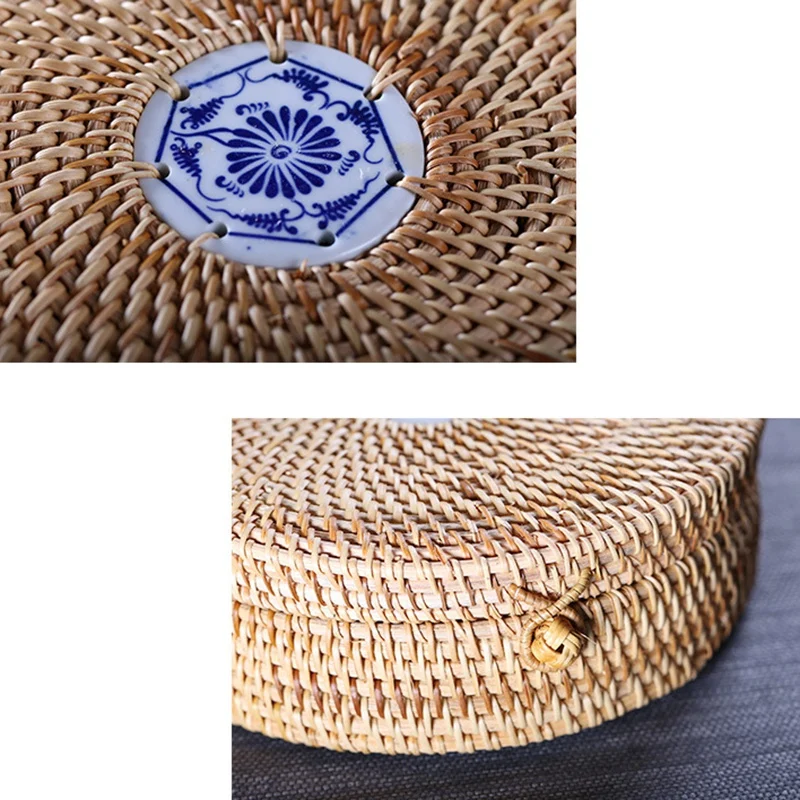 Handmade Rattan Puɾr Tea Cake Storage Box Can Kitchen Container | Дом и сад