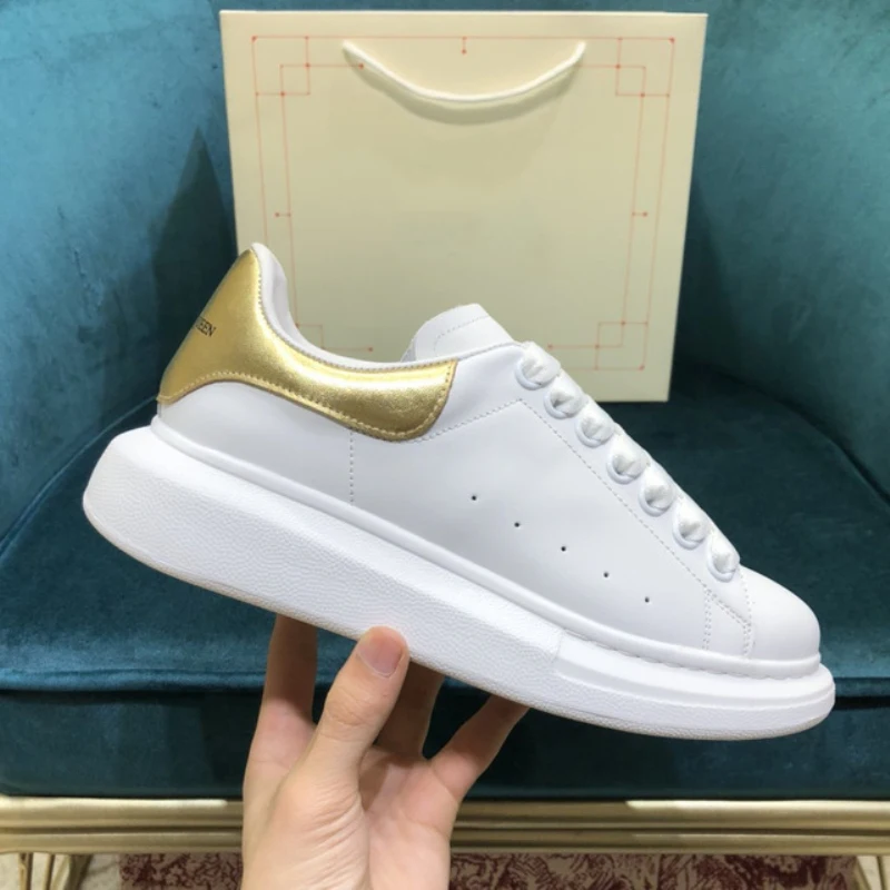 

Luxury design Mcqueen Shoes for Women Brand Design alexander White Chunky Sneakers Female Vulcanize Shoes Zapatillas Deporte New