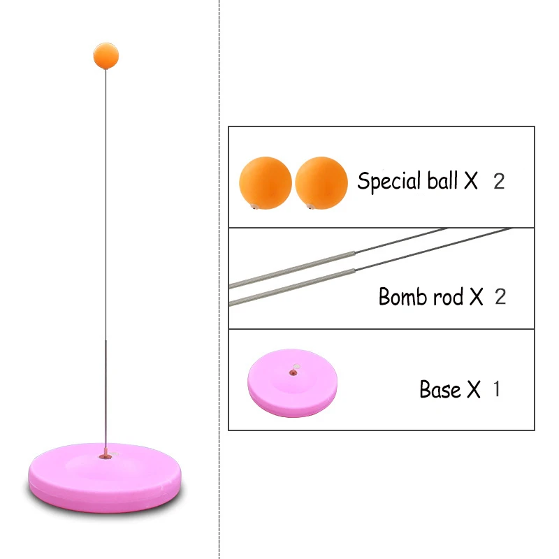 Family Activities Table Tennis Robot Portable Trainer Elastic Soft Shaft Ping Pong Ball Fitness Practice Equipment | Спорт и