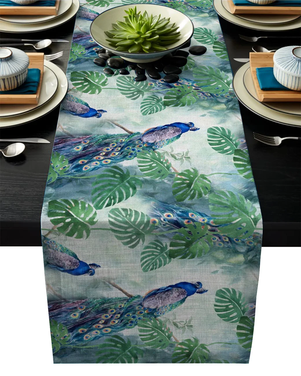 Настольная дорожка скатерть комод шарфы Павлин листьев Кухня s для обеда отдыха и