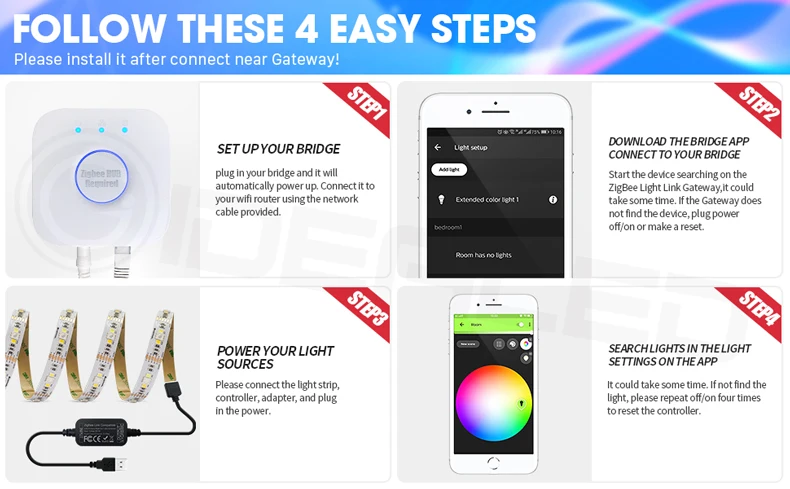 Умный zigbee контроллер RGBWW mini Smart 5 В usb rgb+ cct компьютерный ТВ светодиодный свет с zigbee hub echo