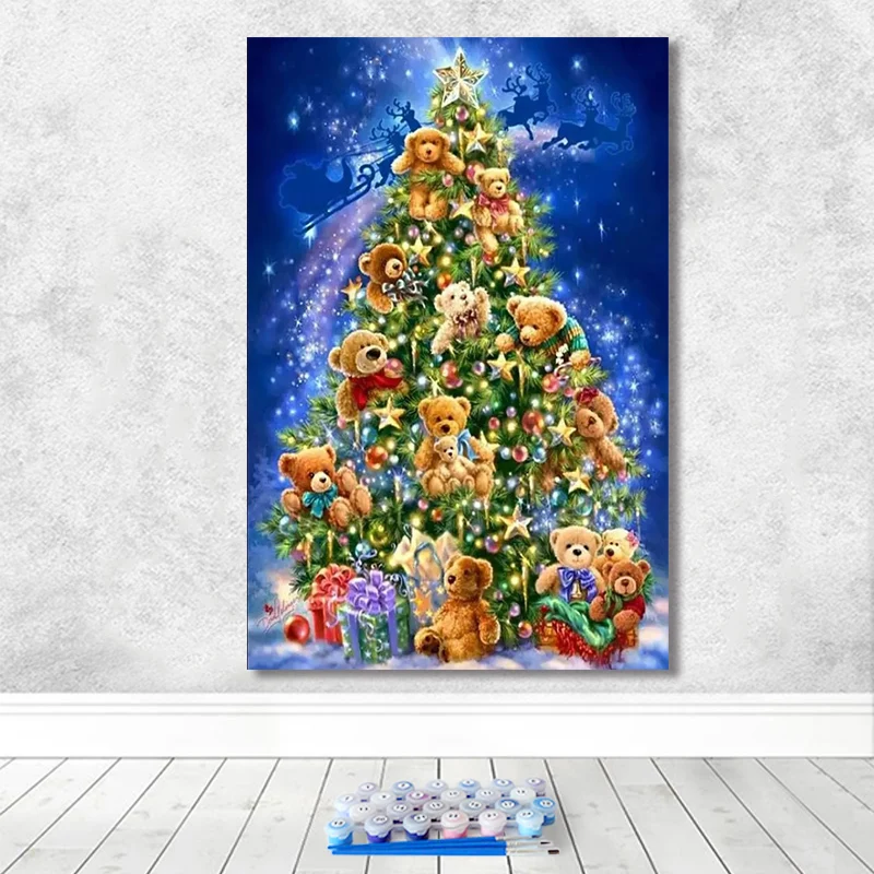 DIY Рисование по номерам картины против инструментария рождественские подарки