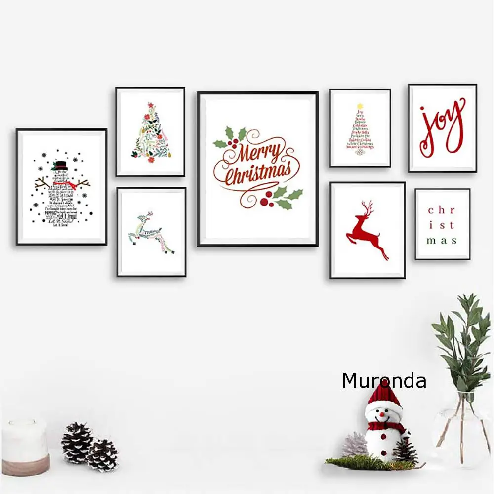 Chrirstmas декор настенные картины на холсте картинки для стены Лофт Плакаты и