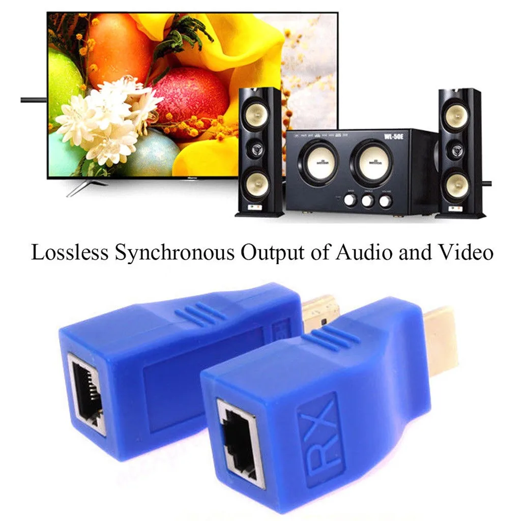 Сетевой удлинитель кабеля 1080P HDMI к RJ45 через Cat 5e/6 2 шт.|Компьютерные кабели и