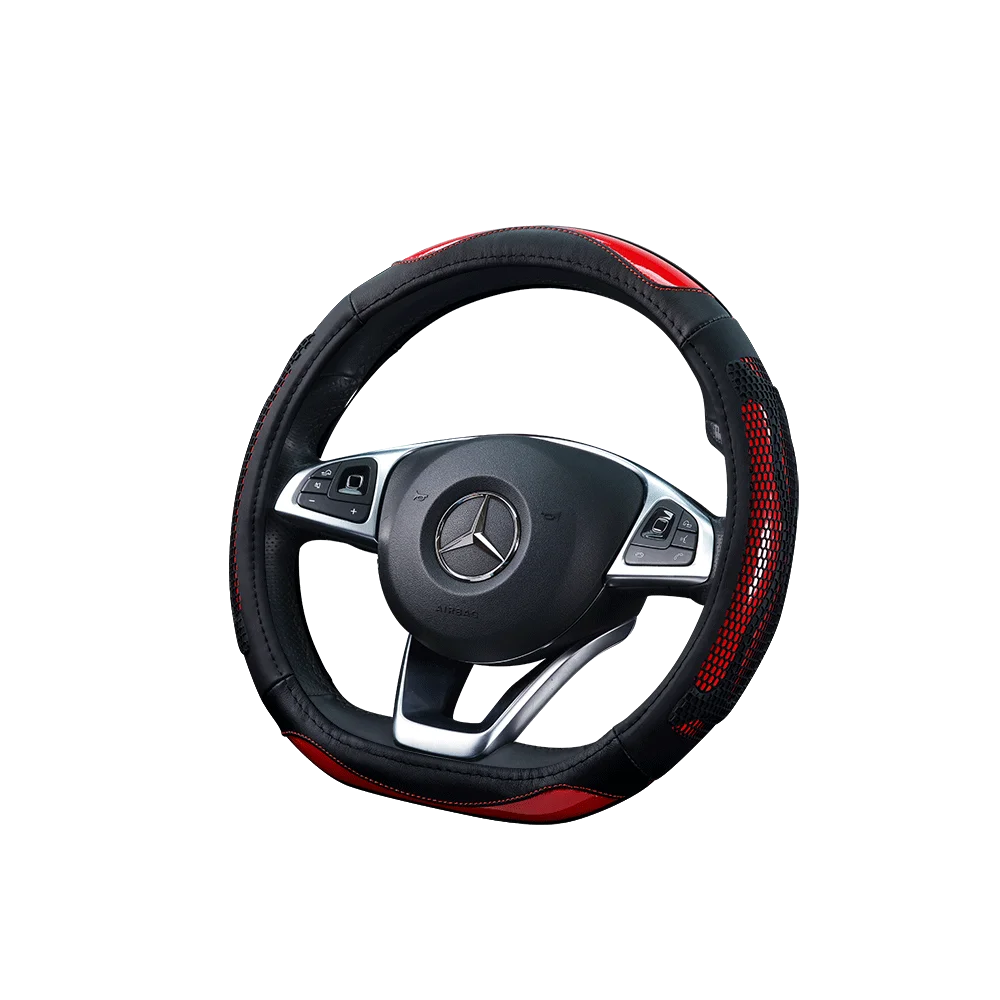 Car Steering Wheel Cover D Shape Leather For dacia duster logan sandero stepway Daewoo lacetti lanos matiz nexia - Название цвета: Type D